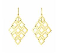 Orecchini Pendenti A Forma Di Aquilone Lucido In Oro Giallo 14K 2.0gr