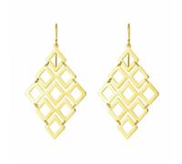 Orecchini Pendenti A Forma Di Aquilone Lucido In Oro Giallo 14K 2.0gr