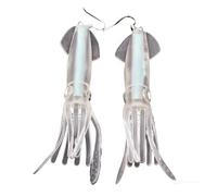 Orecchini pendenti a forma di calamaro iridescente, gioielli ispirati all'oceano, per donne e amanti della vita marina