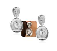 Orecchini pendenti a forma di cappello da cowboy, vintage, placcati in oro e argento, grandi e lunghi, orecchini pendenti da cowgirl, accessori per donne, Large, Lega di acciaio, Nessuna pietra