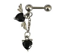 Orecchini pendenti a forma di cuore con ali d'angelo, da donna, orecchini pendenti a forma di cuore, per ragazze, regalo di San Valentino, bomboniere per donne e ragazze, Misura unica, come descritto
