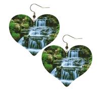 Orecchini pendenti a forma di cuore con cascata che scorre giù, in pelle, leggeri, idea regalo