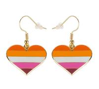 Orecchini pendenti a forma di cuore con set di sole e orgoglio LGBT gay e lesbiche regali arcobaleno gioielli, Ferro