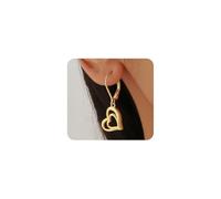 Orecchini pendenti a forma di cuore in argento per le donne orecchini pendenti a forma di cuore lungo orecchini pendenti a forma di doppio amore gioielli alla moda per tutti i giorni regali di San