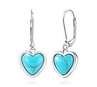 Orecchini pendenti a forma di cuore, in argento Sterling S925, a forma di cuore, stile vintage, stile bohémien, idea regalo per orecchie sensibili, donne, mamma, moglie, compleanno, festa, vita