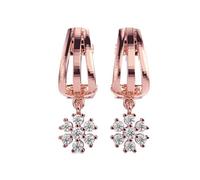 Orecchini pendenti a forma di fiore in argento sterling 925 | Placcatura in oro rosa | N. pietra: 14 | Dimensioni gemma: 0,01-0,07 mm | Peso: 0,46 crt | Forma: rotonda | 4,832 grammi | R_00243