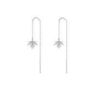 Orecchini pendenti a forma di foglia d'acero con catena a nappa lunga in argento sterling 925 for le donne, eleganti gioielli di moda, regalo di nozze