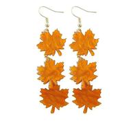 Orecchini pendenti a forma di foglia d'acero con frangia da donna in acrilico autunno autunno dichiarazione foglie arancioni nappa gancio goccia orecchino leggero Ringraziamento festa gioielli carino
