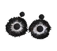 Orecchini pendenti a forma di girasoli in rafia realizzati a mano, leggeri, accessori estivi, accessori per feste in spiaggia, One Size, come descritto, come descritto