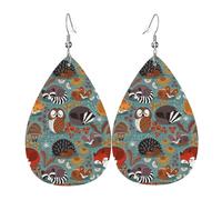 Orecchini pendenti a forma di lacrime con orecchie a goccia, in pelle, con fiori di animali, carini, Natale, Halloween, donna, regalo alla moda, per feste, amici, matrimoni