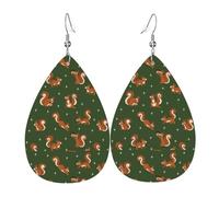 Orecchini pendenti a forma di lacrime con orecchie a goccia, in pelle, con stelle che saltano, Natale, Halloween, donna, regalo alla moda, per feste, amici, matrimonio