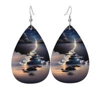 Orecchini pendenti a forma di lacrime con orecchie a goccia, in pelle, stelle, Natale, Halloween, donna, regalo alla moda, per feste, amici, matrimonio