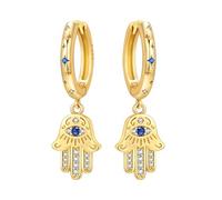 Orecchini pendenti a forma di mano di Fatima, minimalisti, in argento, per uso professionale e da sera