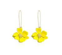 Orecchini pendenti a forma di margherita gialla, orecchini a goccia con petali di fiori da donna, gioielli con ciondolo floreale bohémien, in gomma, da spiaggia, matrimonio, Natale, ornamento regalo