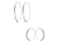 Orecchini Pendenti A Forma Di Mezza Luna Argento 925/000 Rodio