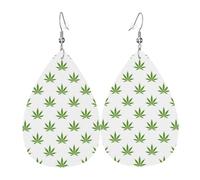 Orecchini pendenti a forma di orecchie a goccia, in pelle, con foglie, piante, natura, Natale, Halloween, donna, regalo alla moda, per feste, amici, matrimonio