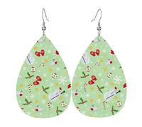 Orecchini pendenti a forma di orecchie a goccia, in pelle, con pupazzo di neve, slitta, Natale, Halloween, donna, regalo alla moda, per feste, amici, matrimonio