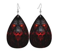 Orecchini pendenti a forma di orecchie a goccia, in pelle, con scritta "Magic Fierce Black", per Natale, Halloween, donna, regalo alla moda, per feste, amici, matrimoni