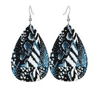 Orecchini pendenti a forma di orecchie a goccia, in pelle, con stampa blu, per Natale, Halloween, donna, regalo alla moda, per feste, amici, matrimonio