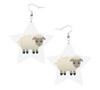 Orecchini pendenti a forma di pecora da donna, scintillanti orecchini pendenti a forma di stella, gioielli alla moda per una serata fuori, One Size, Pelle