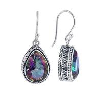 Orecchini pendenti a forma di pera con gancio in rilievo retrò colorato topazio artificiale orecchini a goccia gioielli regalo durata e convenienza