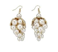Orecchini pendenti a forma di perla, orecchini a grappolo di perle finte, orecchini nuziali da sposa, gioielli retrò, orecchini pendenti con perle vittoriane