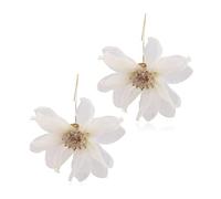 Orecchini pendenti a forma di petalo con petali grandi, con temperamento floreale, per vacanze e matrimoni, Misura unica, come descritto, come descritto
