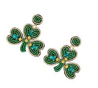 Orecchini pendenti a forma di quadrifoglio con perline leggere a tema Patricks Day Trendy Jewelry Accessorio per gli amanti della moda orecchini con perline colorate, Misura unica, come descritto