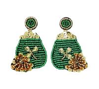 Orecchini pendenti a forma di quadrifoglio con perline leggere a tema Patricks Day Trendy Jewelry Accessorio per gli amanti della moda orecchini con perline colorate, Misura unica, come descritto