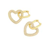 Orecchini pendenti a forma di stella alla moda con fibbie a forma di cuore, orecchini multifunzionali, gioielli per tutte le occasioni, gioielli moderni, Misura unica, come descritto, come descritto