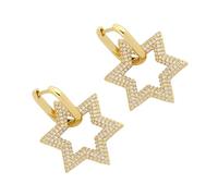 Orecchini pendenti a forma di stella alla moda con fibbie a forma di cuore, orecchini multifunzionali, gioielli per tutte le occasioni, gioielli moderni, Misura unica, come descritto, come descritto