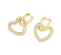 Orecchini pendenti a forma di stella alla moda con fibbie a forma di cuore, orecchini multifunzionali, gioielli per tutte le occasioni, gioielli moderni, Misura unica, come descritto, come descritto