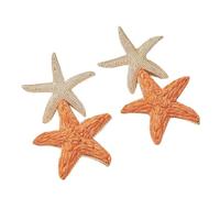 Orecchini Pendenti A Forma Di Stella Marina In Rafia Intrecciata A Mano Color Arancio, Orecchini Pendenti A Forma Di Fiore In Paglia Bohémien, Accessori per Gioielli Estivi Da Spiaggia Tropicale Pe