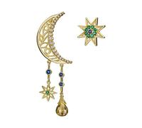 Orecchini pendenti a forma di stella per donna, orecchini pendenti con luna crescente per ragazze, orecchini pendenti con stelle luna e sole ipoallergenici