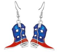 Orecchini pendenti a forma di stivali da cowgirl, per donne e ragazze, idea regalo a tema musica country, Misura unica, Smalto