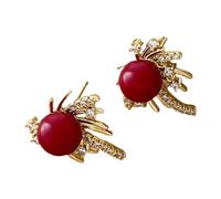 Orecchini pendenti a forma opere fuoco alla decorati con pietre rosse scintillanti Accessori per orecchie fatti a mano per orecchini Squib da donna
