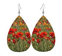 Orecchini pendenti a goccia con stampa a fiori di papavero, eleganti gioielli da donna, gioielli alla moda per San Valentino