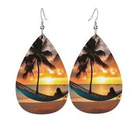 Orecchini pendenti a goccia con stampa a forma di amaca, da spiaggia, al tramonto, eleganti, da donna, gioielli alla moda, per San Valentino e feste