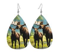 Orecchini pendenti a goccia con stampa di cervo e orso, eleganti, gioielli alla moda, per San Valentino e feste