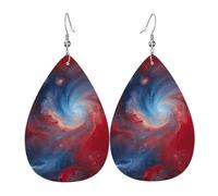 Orecchini pendenti a goccia con stampa galassia rossa e blu, eleganti gioielli da donna, gioielli alla moda per San Valentino e per feste