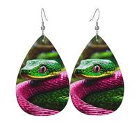 Orecchini pendenti a goccia con stampa serpente verde, eleganti gioielli alla moda da donna per San Valentino