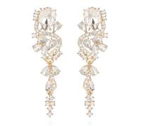 Orecchini pendenti a goccia con strass scintillanti orecchini da sposa per spose damigelle d'onore lunghi orecchini a goccia colorati per donne ballo di fine anno, Medium, Strass Acciaio inossidabile