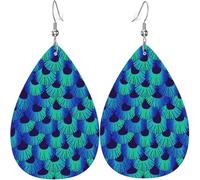 Orecchini pendenti a goccia da donna in pelle - Tale of mermaid, bianco