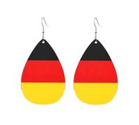 Orecchini pendenti a goccia in acrilico con stampa bandiera tedesca, leggeri, alla moda, One Size, Acrilico, Nessuna pietra preziosa