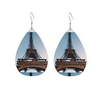 Orecchini pendenti a goccia in acrilico con stampa Torre Eiffel di Parigi, leggeri, alla moda, One Size, Acrilico, Nessuna pietra preziosa