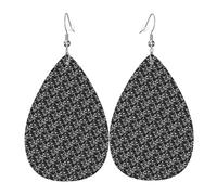 Orecchini Pendenti A Goccia In Finta Pelle Modern Black White Botanical Flower Pattern Moda Orecchini In Finta Pelle Eleganti Ciondolo A Goccia Per Matrimoni Balli Feste