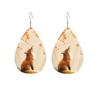 Orecchini Pendenti A Goccia In Pelle Autumn Fox & Maple Leaves Innovativi Orecchini Da Donna In Finta Pelle Leggeri Ciondolo A Goccia Per Accessori Uso Quotidiano Feste