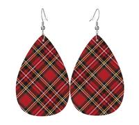 Orecchini Pendenti A Goccia In Pelle Christmas Irish Tartan Plaid Eleganti Orecchini Pendenti Leggeri Ciondolo A Goccia Per Uso Quotidiano Matrimoni Accessori
