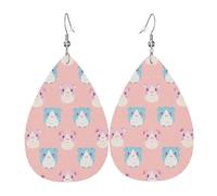 Orecchini Pendenti A Goccia In Pelle Cute Pink And Blue Guinea Pig Squisito Orecchini Moda Ciondolo A Goccia Per Matrimoni Uso Quotidiano Balli