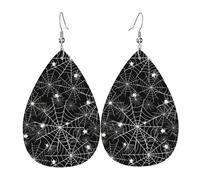 Orecchini Pendenti A Goccia In Pelle Halloween Spider Web Black Night Eleganti Orecchini Da Donna In Finta Pelle Moda Ciondolo Con Pendente A Goccia Per Balli Feste Feste